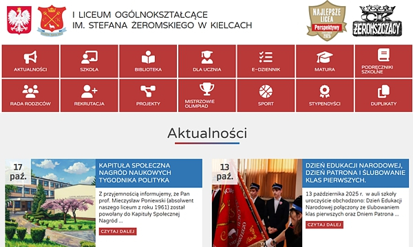 Witryna I LO w Kielcach